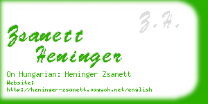 zsanett heninger business card